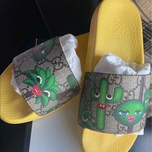 Gucci smiling plants print yellow kids